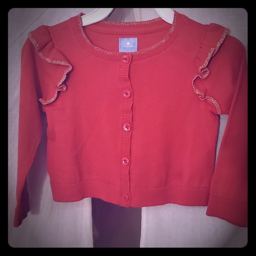 Red cardigan